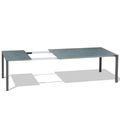 Marikk Rotations-Frontausziehtisch 240/180x99,5 cm Keramikplatte + Edelstahl pulverbeschichtet+Rollen