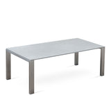 Marikk Deluxe Frontausziehtisch 340/280/220x100cm Keramikplatte mit Edelstahlgestell und Rollen