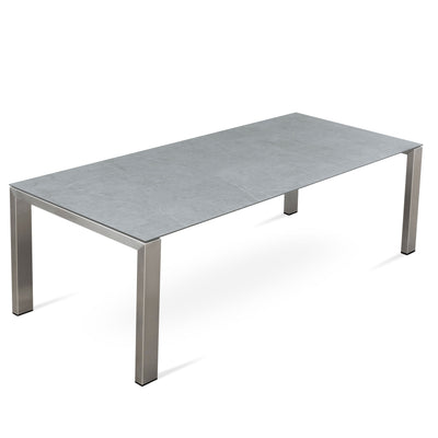 Marikk Deluxe  Frontausziehtisch 340/280/220x100cm Keramikplatte + Edelstahl pulverbeschichet +Rollen