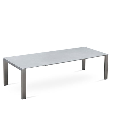 Marikk Deluxe Frontausziehtisch 340/280/220x100cm Keramikplatte mit Edelstahlgestell und Rollen