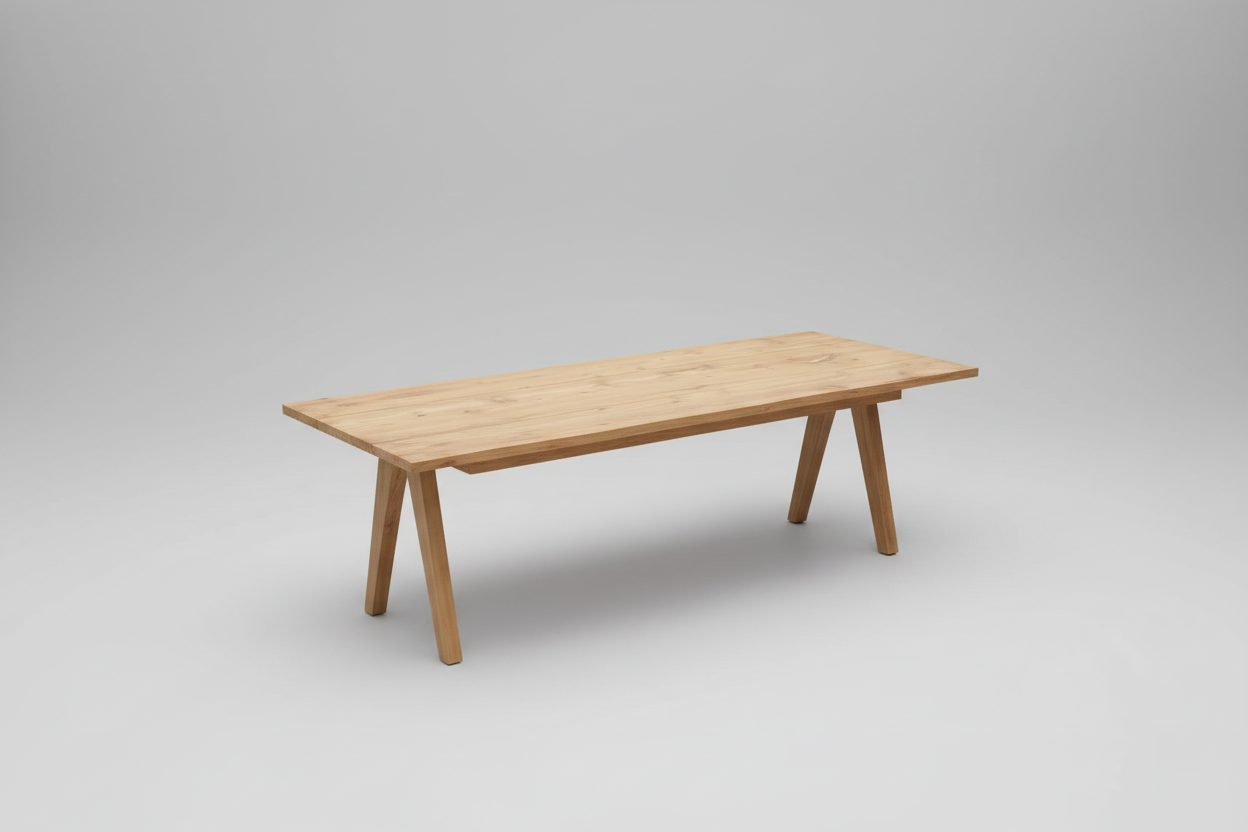 Table de bord Stor Tree 280 x 95-105 x 75,9 cm en teck avec structure en aluminium ou en teck