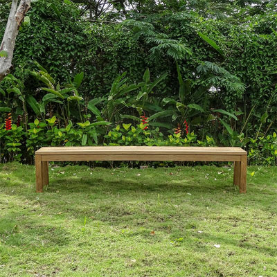 Banc de jardin Dusun sans dossier 214 cm teck recyclé