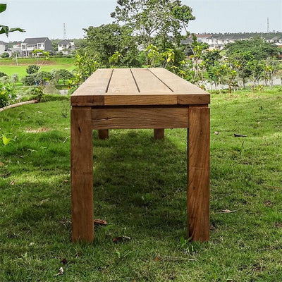 Banc de jardin Dusun sans dossier 214 cm teck recyclé