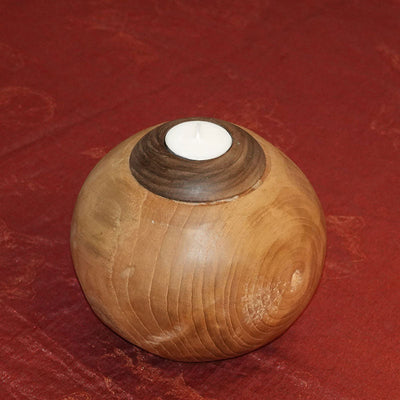 Boule en teck avec bougie petite - env.