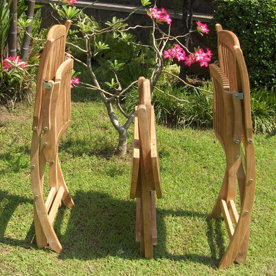 Comforteck Klapptisch rund 70 x 75 cm - Zertifiziertes Teak GRADE A + Edelstahlbeschläge
