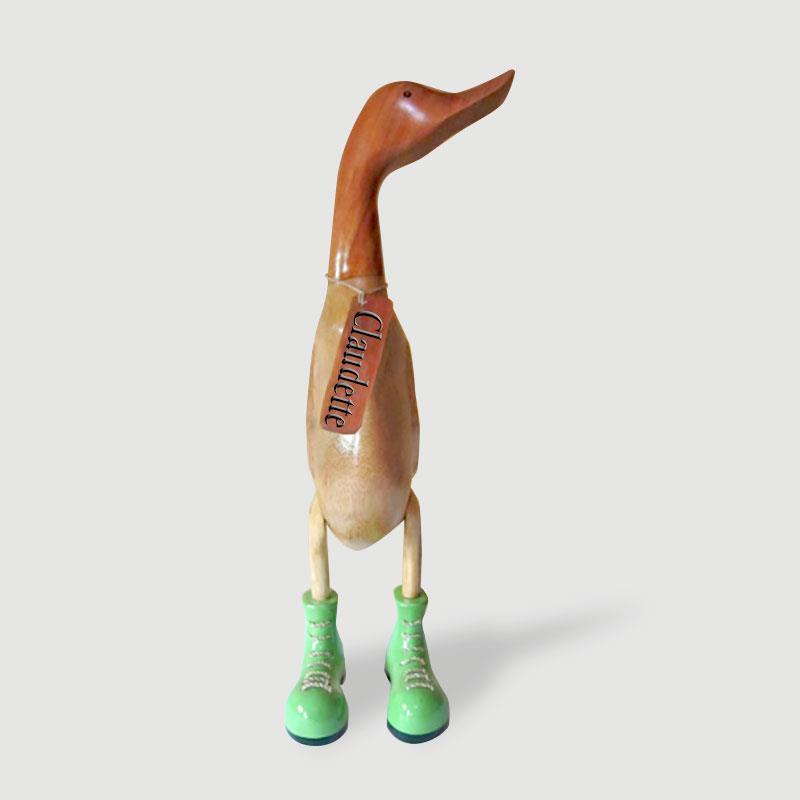 Duck »Claudette« giant beige-brown upright with green shoes