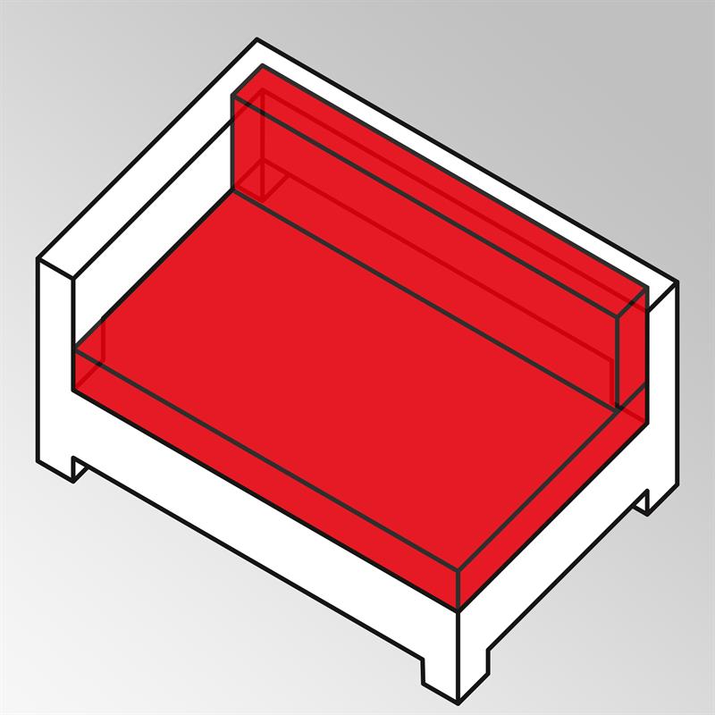 Kit de rembourrage FLEXI 2 pièces pour siège d'angle XL 13 cm d'épaisseur Sunproof également pour les places latérales