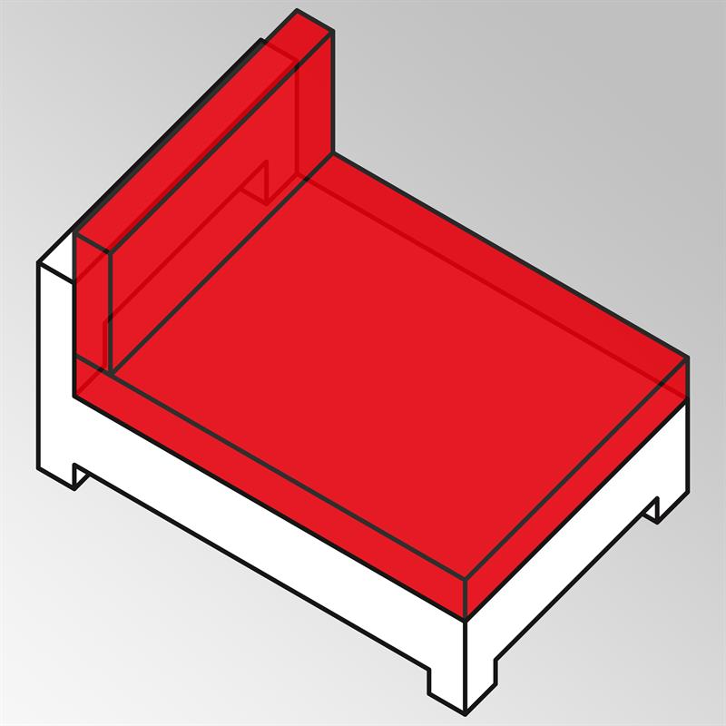 Kit de rembourrage FLEXI module central XL Nagata 13 cm d'épaisseur Nagata également pour banquette latérale