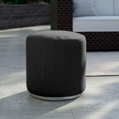 Dara Hocker rund mit 40cm Durchmesser - 40cm hoch Outdoortextilie mit Edelstahlfuß