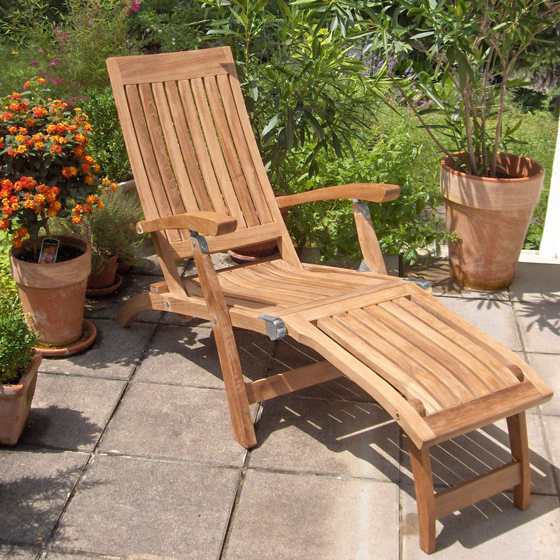 Elegance Deckchair Teak Edelstahl