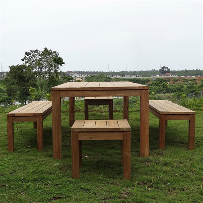 Banc de jardin Dusun sans dossier 214 cm teck recyclé