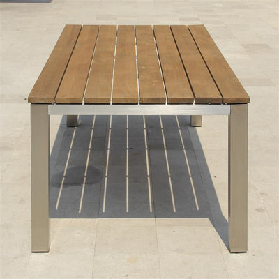 Zilart bench set Teak Natural 210/2/2 consisting of Zilart dining table 210 x 100 with 2 garden benches and 2 side tables/stools