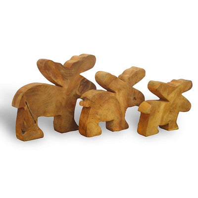 Teakwood moose small - approx. 21 cm