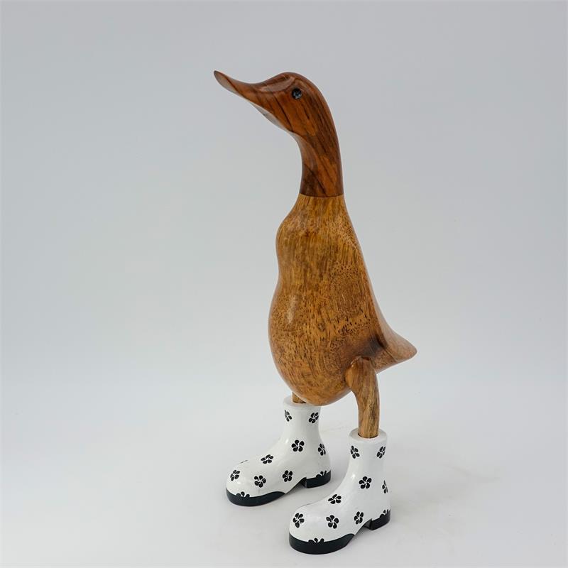 Canard « Inge » - montant marron moyen avec des chaussures à fleurs blanches