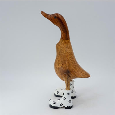 Canard « Inge » - montant marron moyen avec des chaussures à fleurs blanches