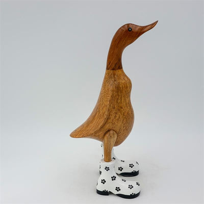 Canard « Inge » - montant marron moyen avec des chaussures à fleurs blanches