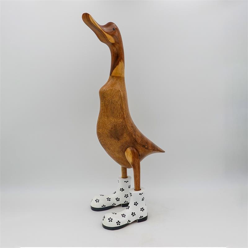 Duck »Ilka« giant beige-brown white with flowers
