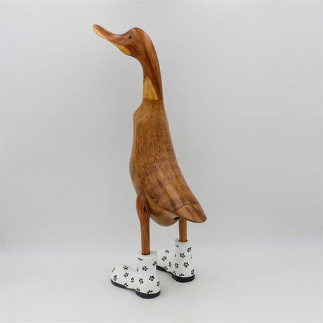 Canard « Ilka » énorme blanc beige-brun avec des fleurs