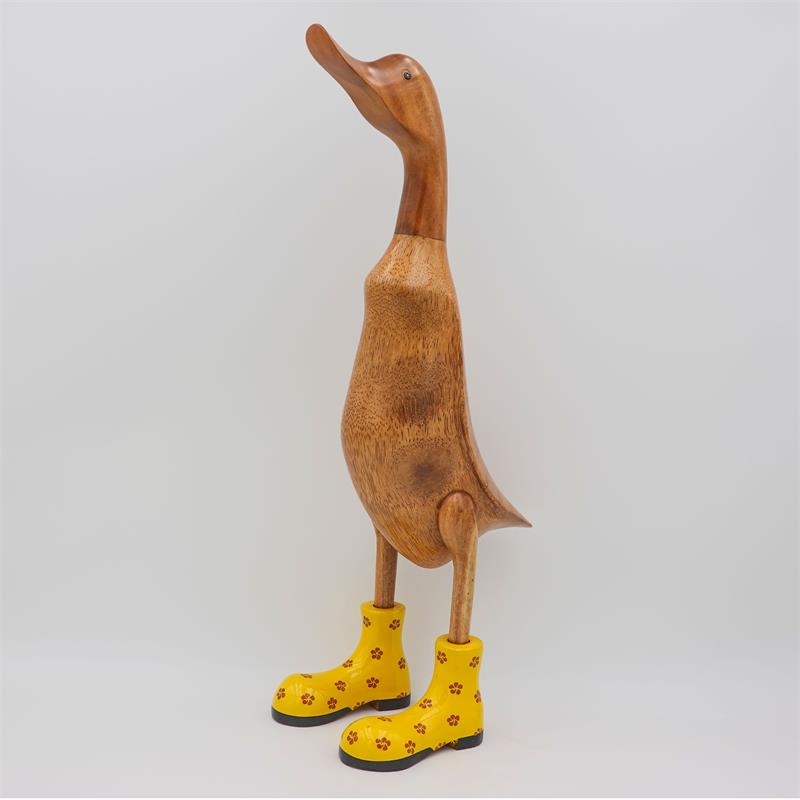 Canard « Denise » énorme jaune beige-brun à fleurs