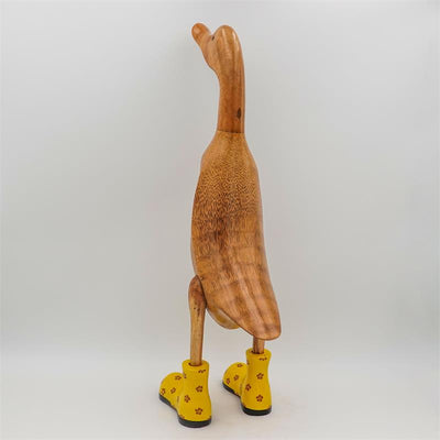 Canard « Denise » énorme jaune beige-brun à fleurs