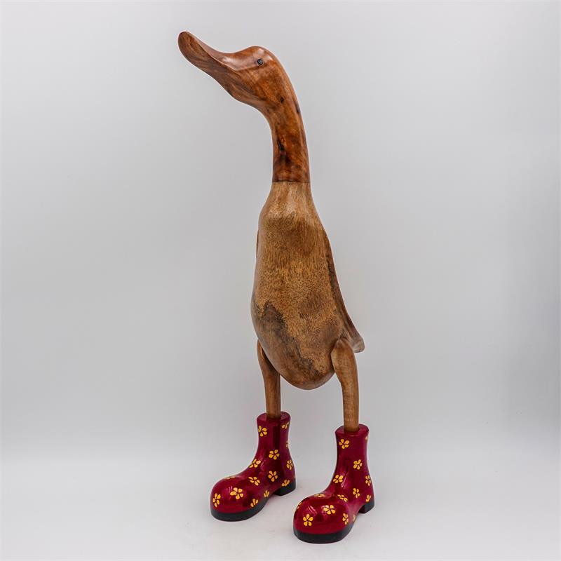 Canard « Frauke » énorme rouge beige-brun avec des fleurs
