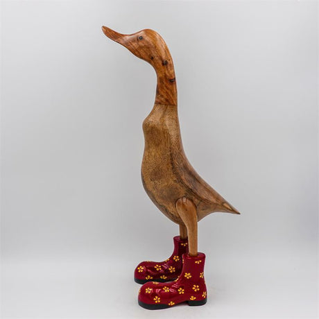 Canard « Frauke » énorme rouge beige-brun avec des fleurs