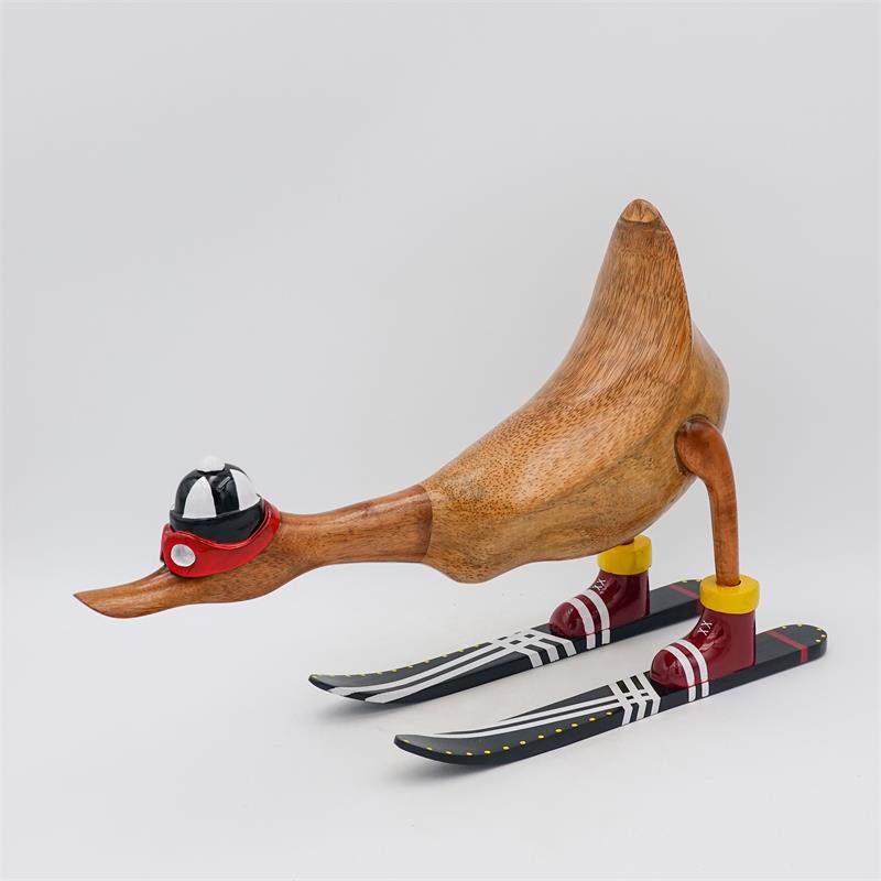 Canard "Magdalena" - grand, marron avec des skis
