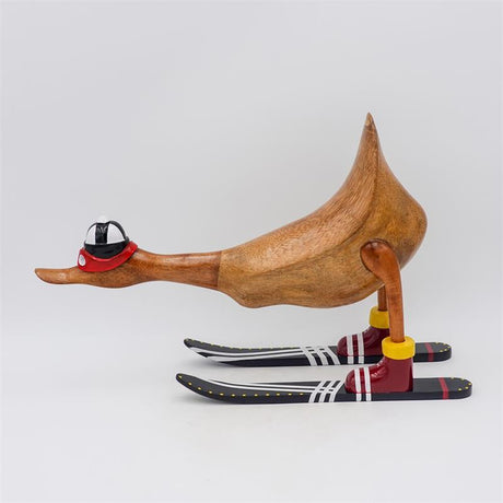 Canard "Magdalena" - grand, marron avec des skis