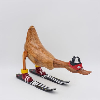 Canard "Magdalena" - grand, marron avec des skis