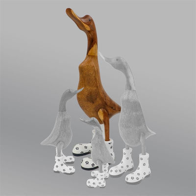 Duck »Ilka« giant beige-brown white with flowers