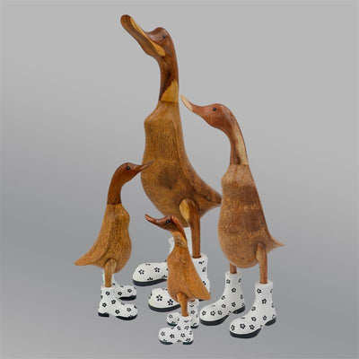 Duck »Ilka« giant beige-brown white with flowers