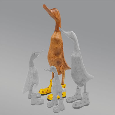 Canard « Denise » énorme jaune beige-brun à fleurs