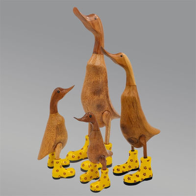 Canard « Denise » énorme jaune beige-brun à fleurs
