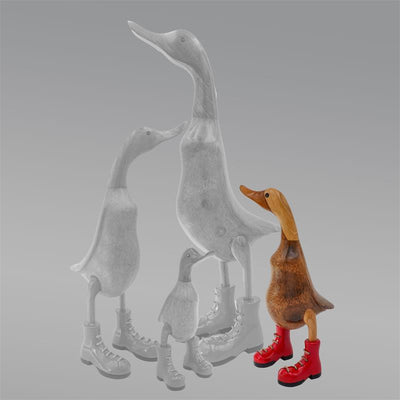Duck »Claudia« - medium brown upright red shoes