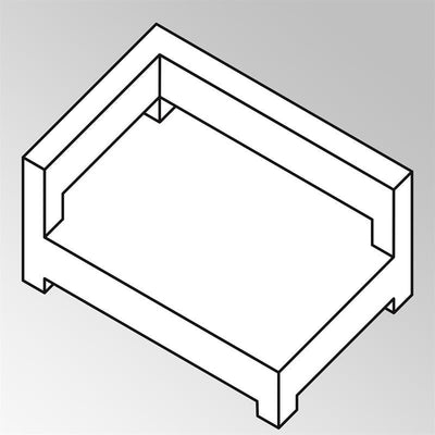 FLEXI Lounge Eckmodul XL links 154x95x65 cm Geflecht Lounge