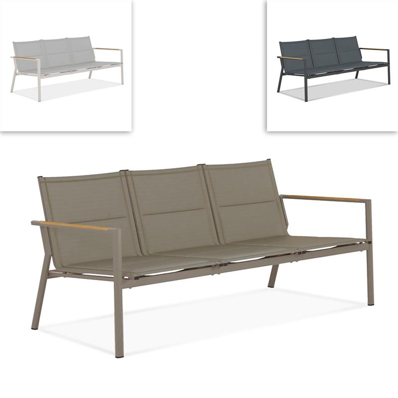 Gazelig Sofa 3-Sitzer  180,2 x 77 x 80cm Aluminium und Batyline