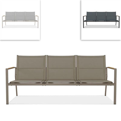 Gazelig Sofa 3-Sitzer  180,2 x 77 x 80cm Aluminium und Batyline
