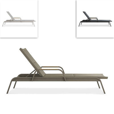 Transat Gazelig avec accoudoir 195 x 76,7 x 32,5 cm aluminium et Batyline