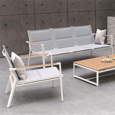Gazelig Sofa 3-Sitzer  180,2 x 77 x 80cm Aluminium und Batyline