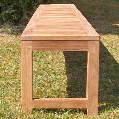 Banc de jardin Hampton sans dossier 140 cm - Teck certifié GRADE A