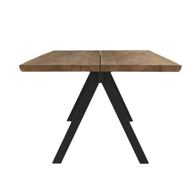 Table Katta Tree Edge 200 x 95-105 x 75 cm en teck avec structure en aluminium anthracite