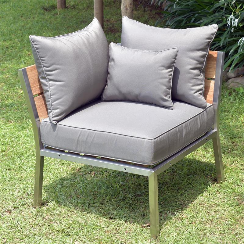 Makan Polsterset Lounge Eckmodul SunProof 4-tlg.(1 Sitz-,2 große + 1 kleines Rückenpolster)