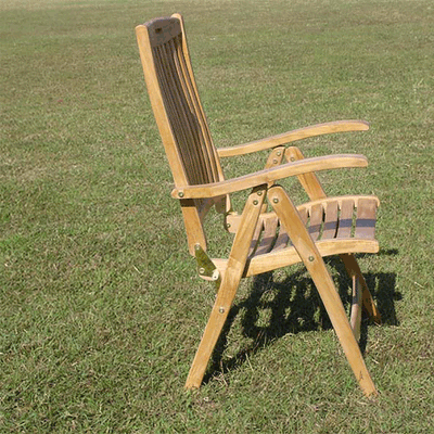 Florida high back chair - certified teak GRADE A + brass fittings