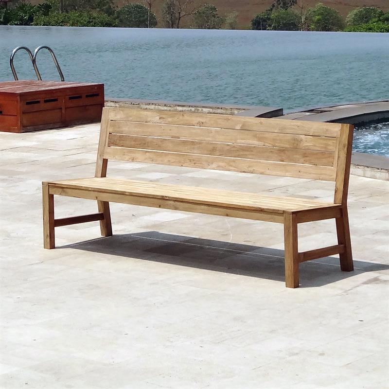 Banc Dusun 212 cm sans accoudoir teck recyclé