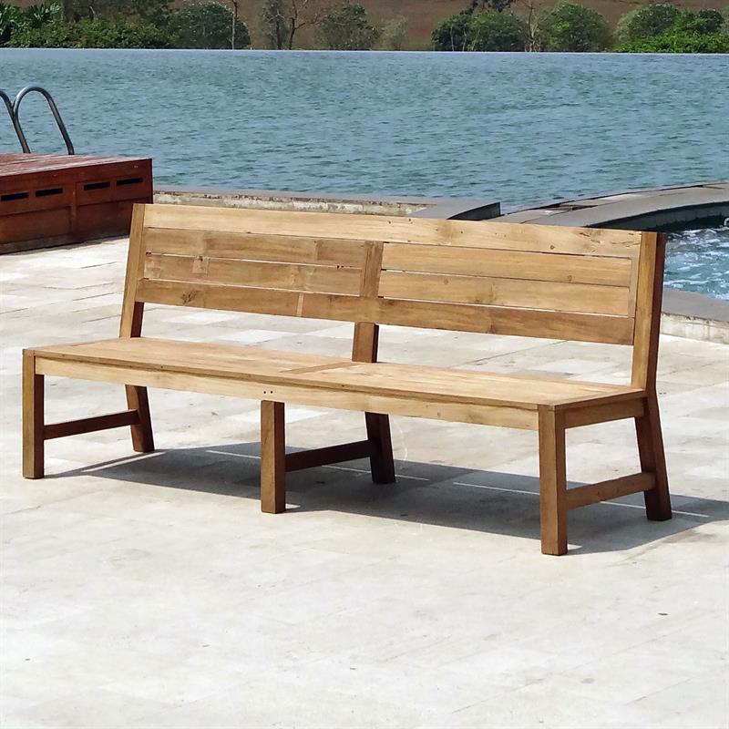 Banc Dusun 230 cm sans accoudoir teck recyclé