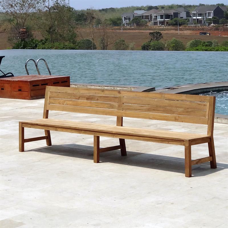 Banc Dusun 300 cm sans accoudoir teck recyclé