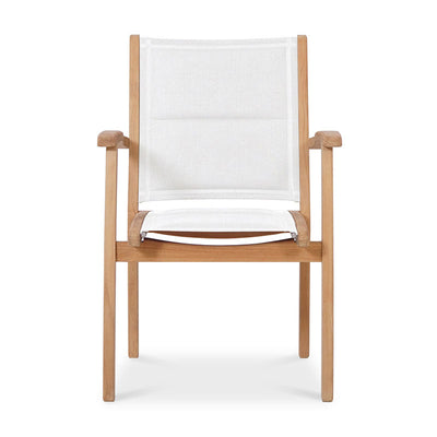 Rivera stacking chair DELUXE - upholstered - Teak GRADE A + Batyline + stainless steel fittings
