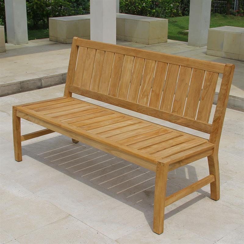 Corona Bank ohne Armlehne 150 cm -  Zertifiziertes Teakholz GRADE A