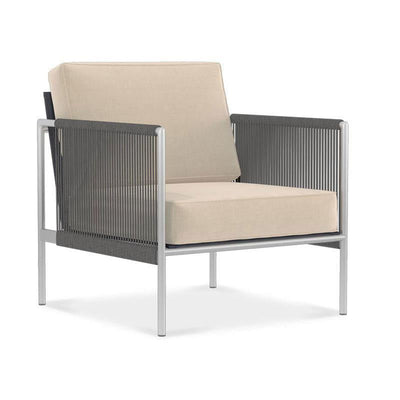 Snix Sofa/Sessel 1 Sitzer  75x78,5x74,5cm -  rostfreier Edelstahl, Batyline und Rope-Material