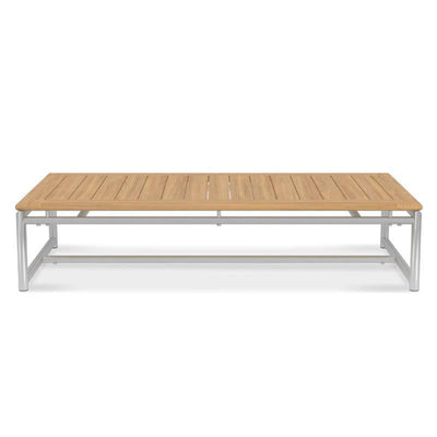 Snix Kaffeetisch  130x70x29cm - rostfreier Edelstahl + Zertifiziertes Teak GRADE A